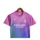 Kit Infantil AC Milan III 23/24 - Puma - Rosa com detalhes em roxo e verde