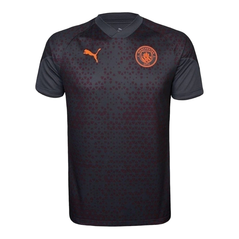 Camisa Manchester City Treino 23/24 - Torcedor Puma Masculina - Cinza com detalhes em vermelho