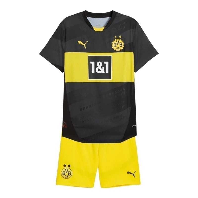 Kit Infantil Borussia Dortmund II 24/25 - Puma - Preto e amarelo