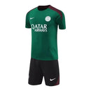 Kit Infantil Paris Saint-Germain Treino 24/25 - Nike - Verde e preto com detalhes em vermelho