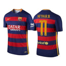 Camisa Retrô Barcelona I 2015/16 - Masculina Nike - Azul com listras em vermelho e detalhes em amarelo