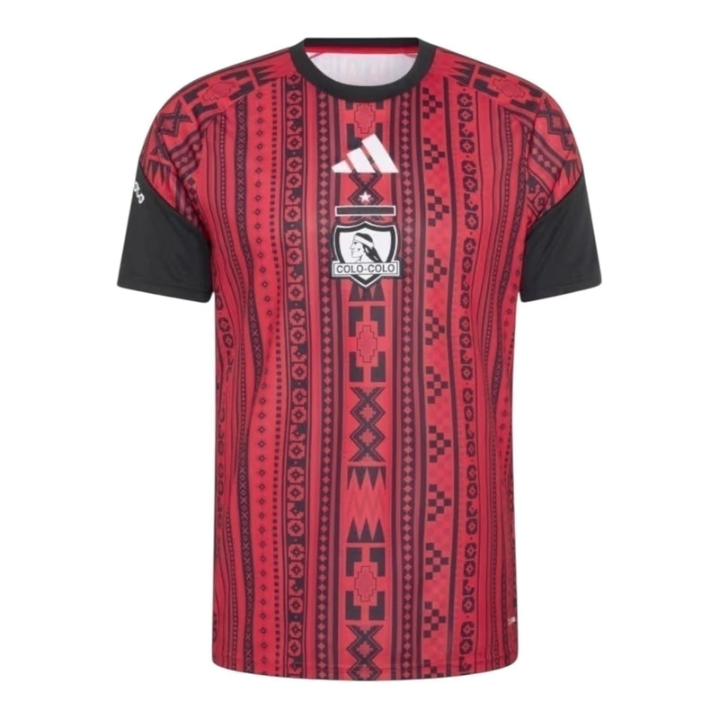 Camisa Colo Colo Pré-jogo 26/27 - Torcedor Adidas Masculina - Vermelha e preta
