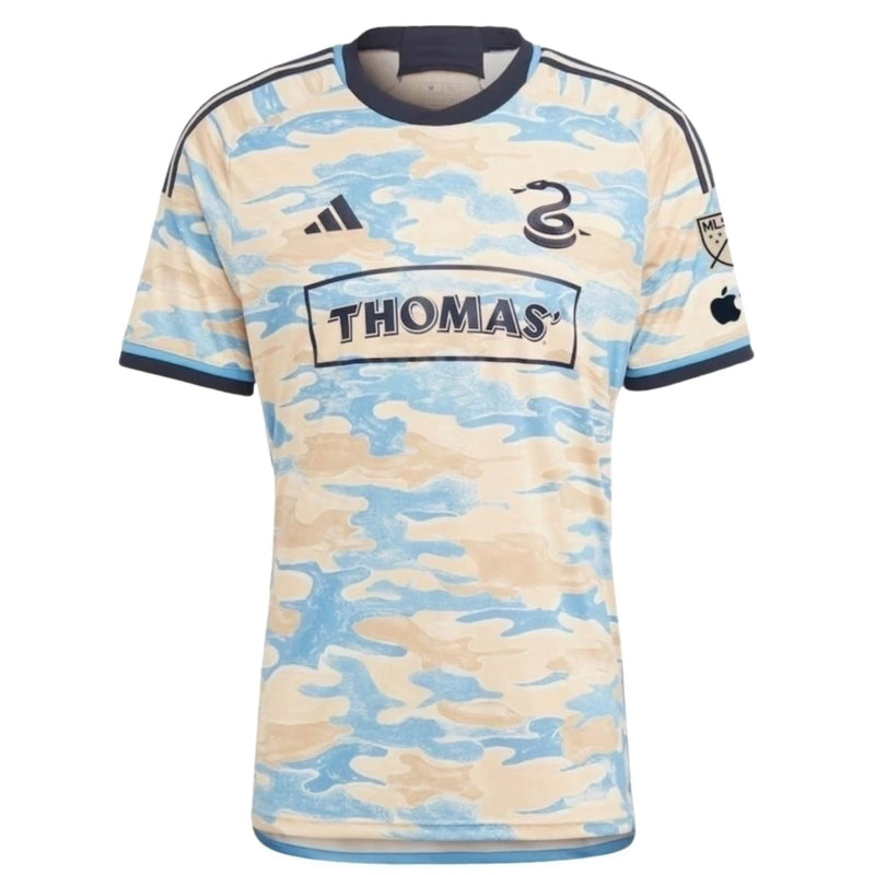 Camisa Philadelphia Union II 24/25 - Torcedor Adidas Masculina - Bege com detalhes em azul