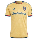 Camisa Real Salt Lake II 24/25 - Torcedor Adidas Masculina - Bege com detalhes em azul e vermelho