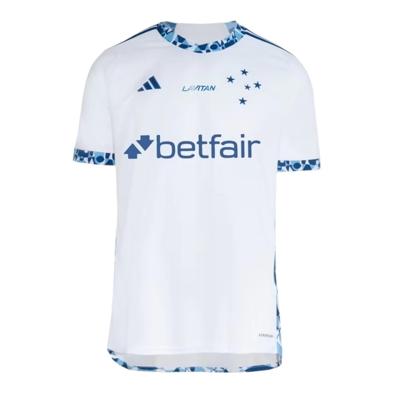 Camisa Cruzeiro II 24/25 - Torcedor Adidas Masculina - Branca com detalhes em azul
