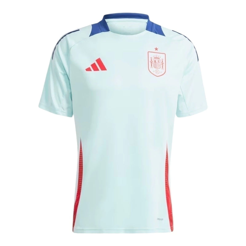 Camisa Seleção da Espanha Treino 24/25 - Torcedor Adidas Masculina - Azul com detalhes em vermelho