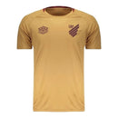 Camisa Athletico Paranaense Treino 25/26 - Torcedor Umbro Masculina - Dourada com detalhes em marrom