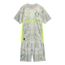 Kit Infantil Palmeiras Goleiro III 25/26 - Puma - Cinza com detalhes em verde neon
