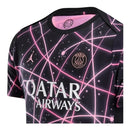 Camisa Paris Saint-Germain Pré-jogo 25/26 - Torcedor Jordan Masculina - Preta com detalhes em rosa
