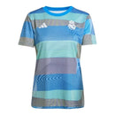 Camisa Real de Madrid Pré-jogo 25/26 - Torcedor Adidas Feminina - Azul