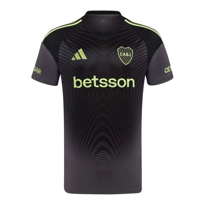 Camisa Boca Juniors Goleiro 25/26 - Torcedor Adidas Masculina - Preta com detalhes em cinza e verde