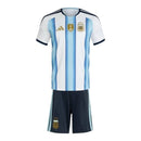 Kit Infantil Seleção Argentina I 26/27 - Adidas - Branco e azul