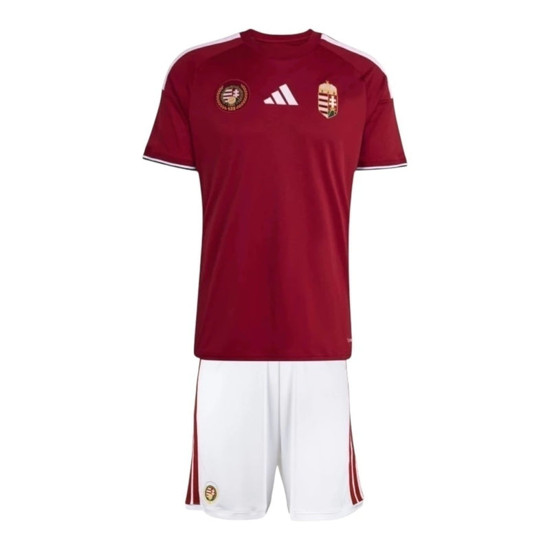 Kit Infantil Seleção Hungria I 26/27- Adidas - Bordô e branco
