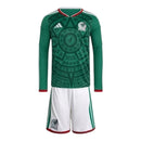 Kit Infantil Seleção México I 26/27 manga longa - Adidas - Verde e branco