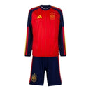 Kit Infantil Seleção Espanha I 26/27 manga longa - Adidas - Vermelho e azul