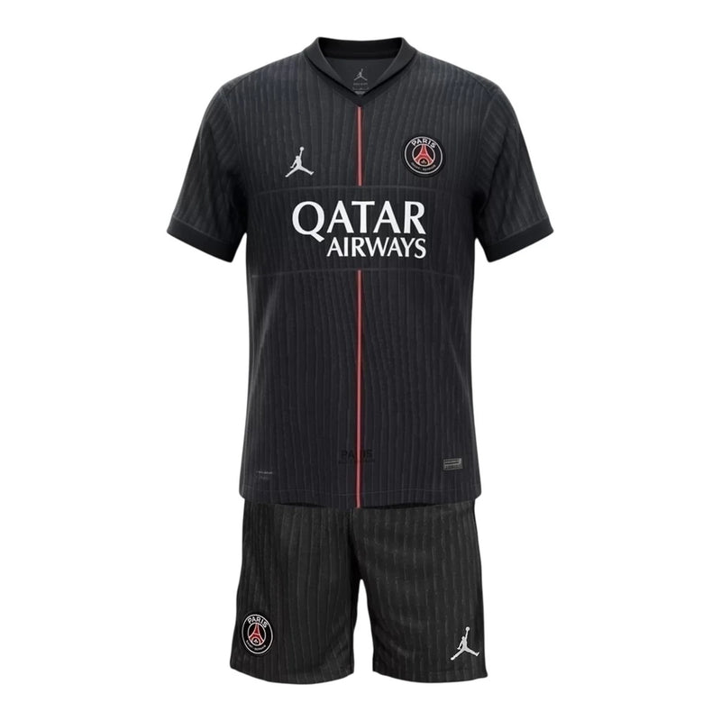 Kit Infantil Paris Saint-Germain IV 25/26 - Jordan - Preto