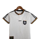 Kit Infantil Alemanha I Retrô 1996 - Adidas - Branco com detalhes em amarelo e vermelho e preto