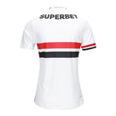 Camisa São Paulo I 25/26 - Torcedor New Balance Feminina - Branca com detalhes em vermelho e preto