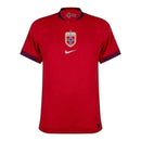 Camisa Seleção Noruega I 25/26 - Torcedor Nike Masculina - Vermelha com detalhes em azul
