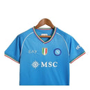 Kit Infantil Napoli I 23/24 - EA7 - Azul com detalhes em vermelho e verde