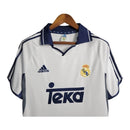 Camisa Retrô Real Madrid I 00/01 - Masculina Adidas - Branca com detalhes em azul