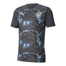 Camisa Manchester City Pré-jogo 25/26 - Torcedor Puma Masculina - Cinza com detalhes em azul