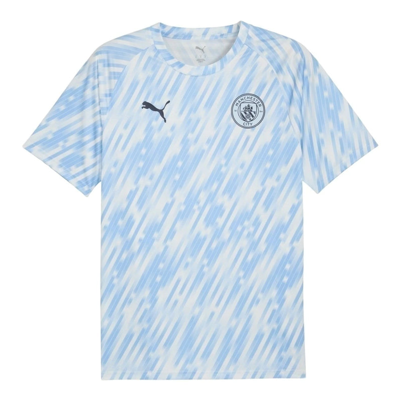 Camisa Manchester City Pré-jogo I 25/26 - Torcedor Puma Masculina - Branca com detalhes em azul