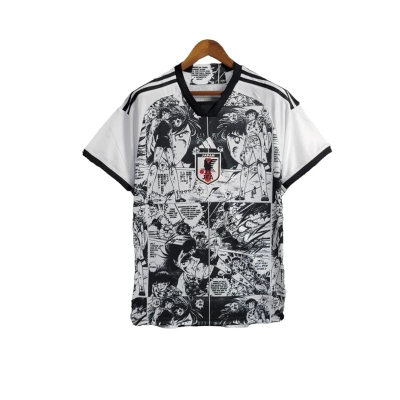 Camisa Japão Edição especial 24/25 - Torcedor Adidas Masculina - Branca com desenhos de Anime em preto