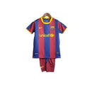 Kit Infantil Retrô Barcelona I 2010/2011 - Nike - Azul e vermelho com detalhes em amarelo