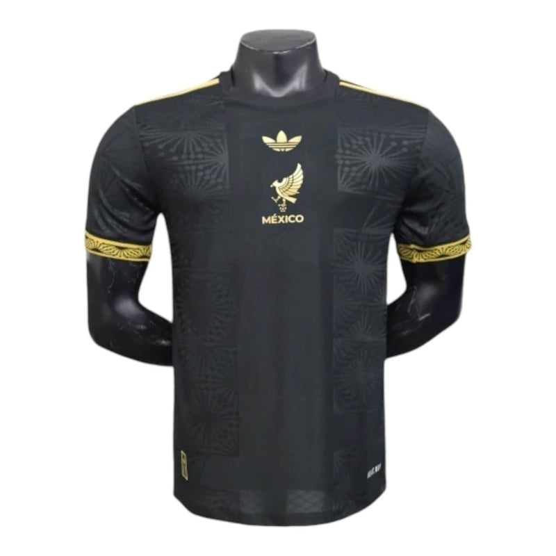 Camisa Seleção México I 25/26 - Jogador Adidas Masculina - Preta com detalhes em dourado