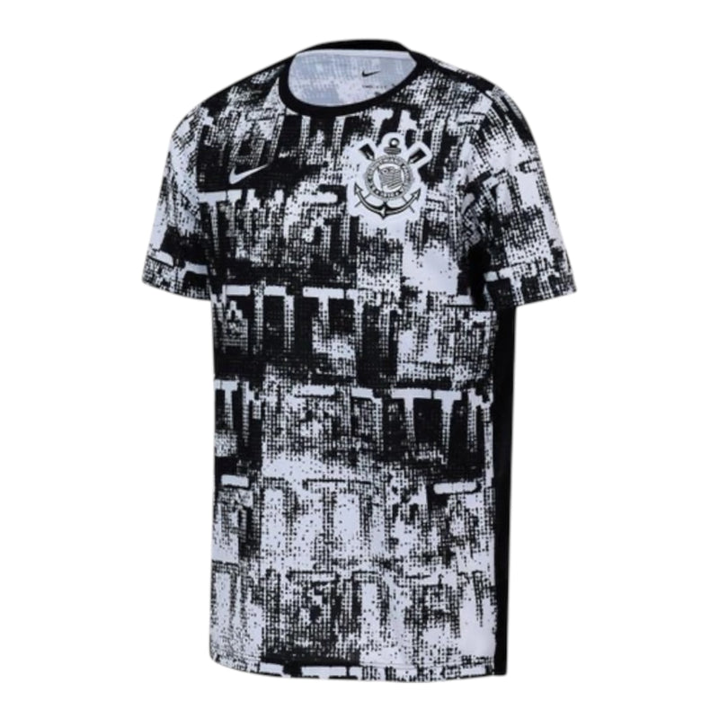 Camisa Corinthians Pré-jogo 26/27 - Torcedor Nike Masculina - Preta e branca