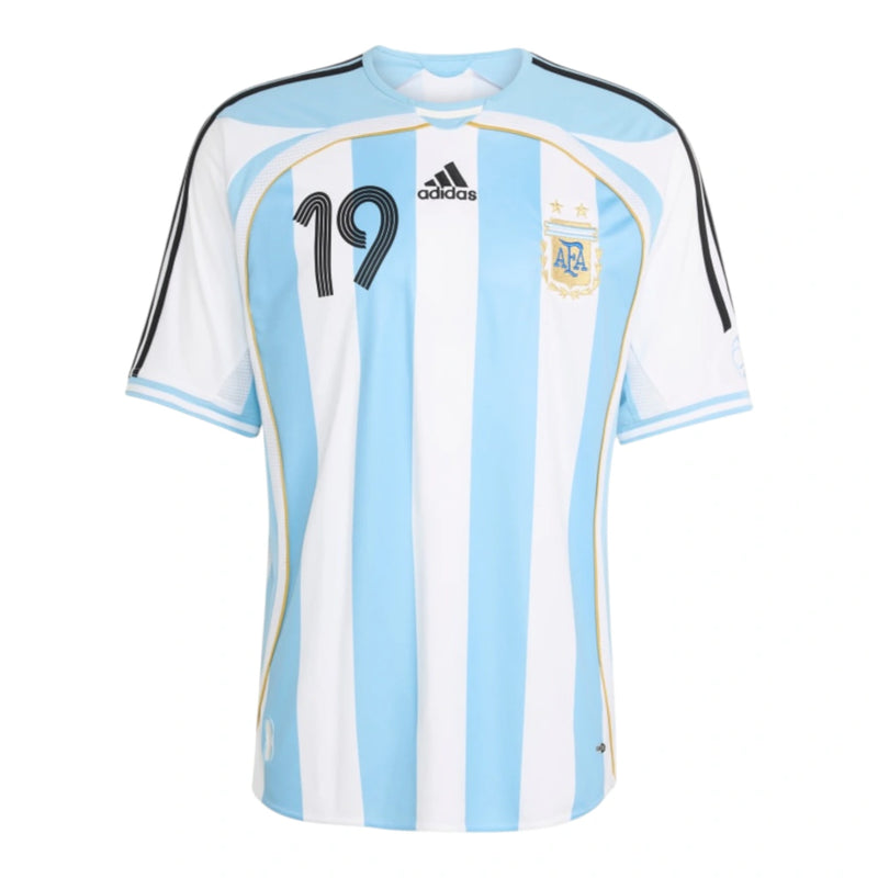 Camisa Retrô Seleção Argentina BringBack I Messi 2006 - Masculina Adidas - Azul e branca