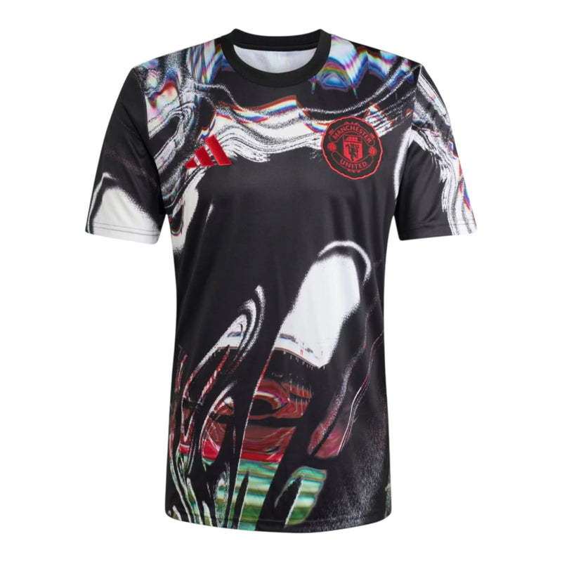 Camisa Manchester United Pré-jogo 25/26 - Torcedor Adidas Masculina - Preta