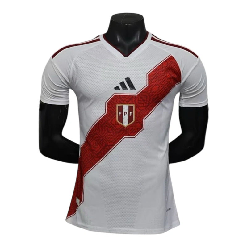 Camisa Seleção Peru I 26/27 - Jogador Adidas Masculina - Branca e vermelha