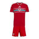 Kit Infantil Seleção País de Gales I 26/27- Adidas - Vermelho