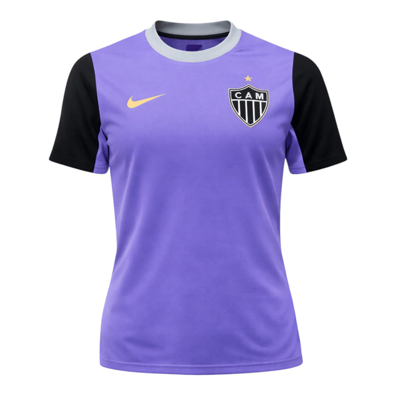 Camisa Atlético Mineiro Treino 26/27 - Torcedor Nike Feminina - Roxa e preta