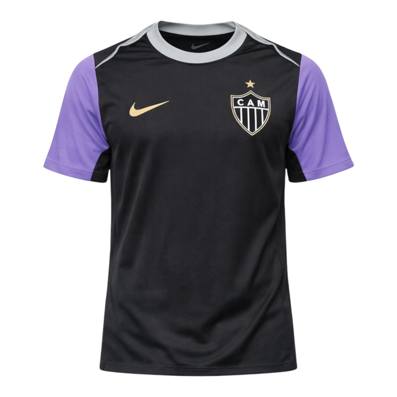 Camisa Atlético Mineiro Treino 26/27 - Torcedor Nike Masculina - Preta e roxa