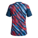 Camisa Arsenal Pré-jogo 26/27 - Torcedor Adidas Feminina - Preta com detalhes em vermelho e azul