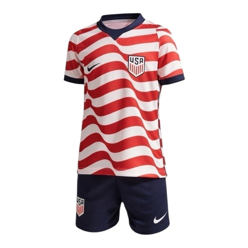 Kit Infantil Seleção Estados Unidos I 26/27- Nike - Branco e vermelho