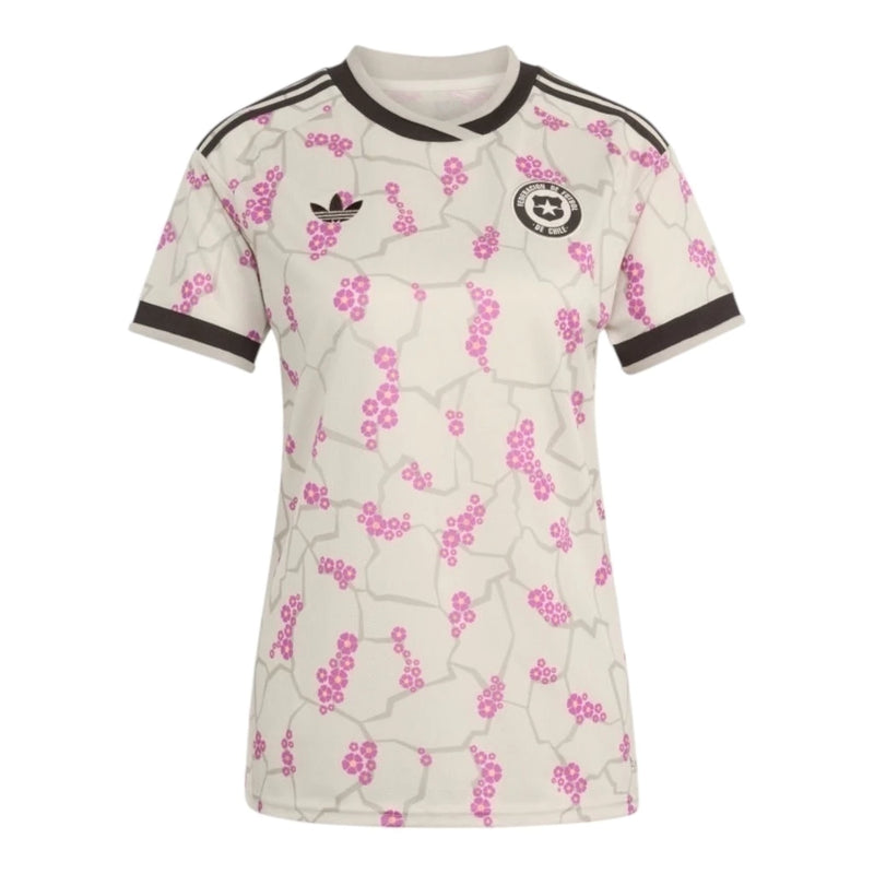 Camisa Seleção Chile II 26/27 - Torcedor Adidas Feminina - Bege com detalhes em marrom e rosa