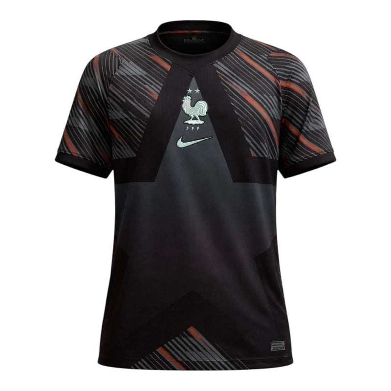 Camisa Seleção França Goleiro I 26/27 - Torcedor Nike Masculina - Preta com detalhes em marrom
