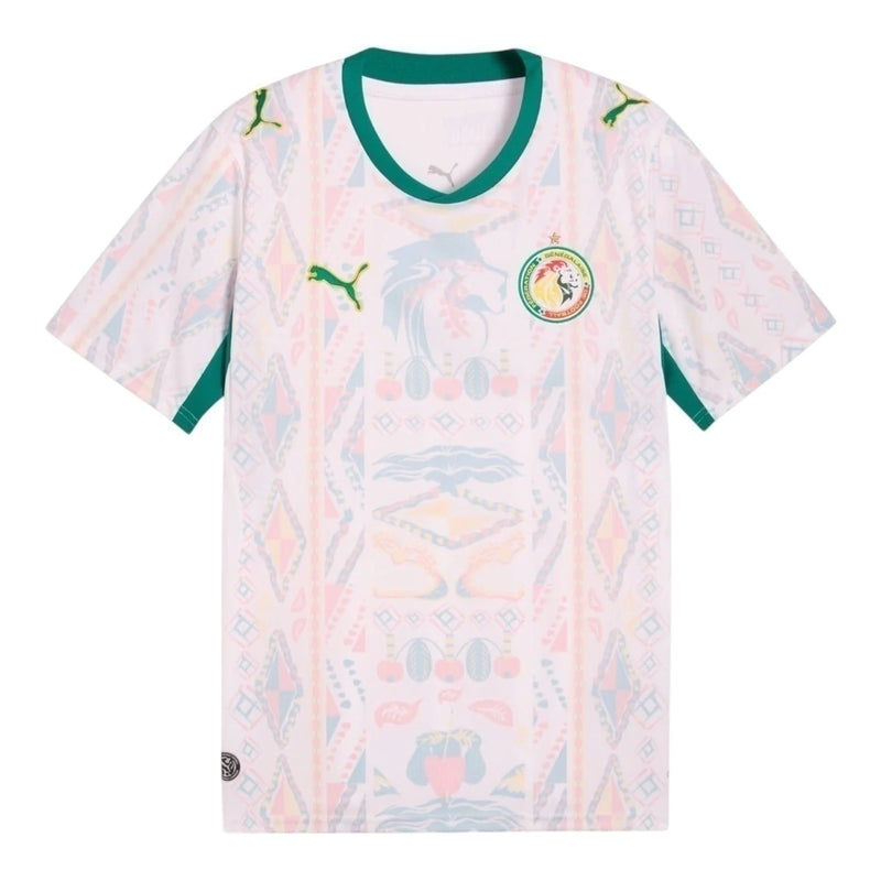Camisa Seleção Senegal I 26/27 - Torcedor Puma Masculina - Branca com detalhes em vermelho e amarelo e verde