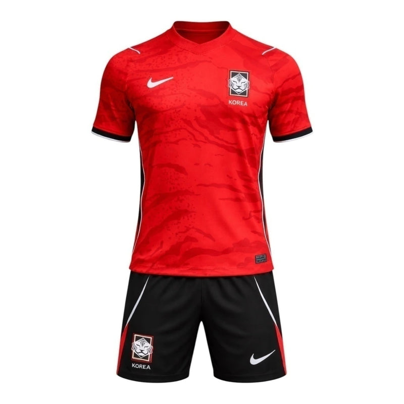 Kit Infantil Seleção Coréia do Sul I 26/27 - Nike - Vermelho e preto